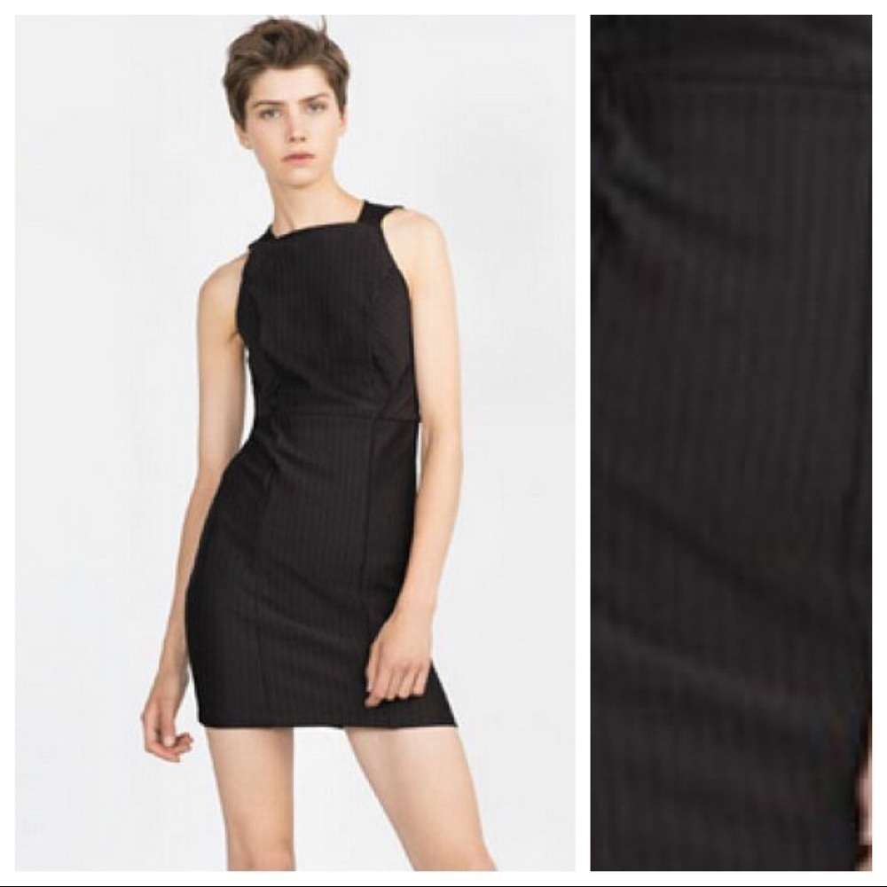 🌹NWT. Zara Black Sheath Mini Dress. Size M.